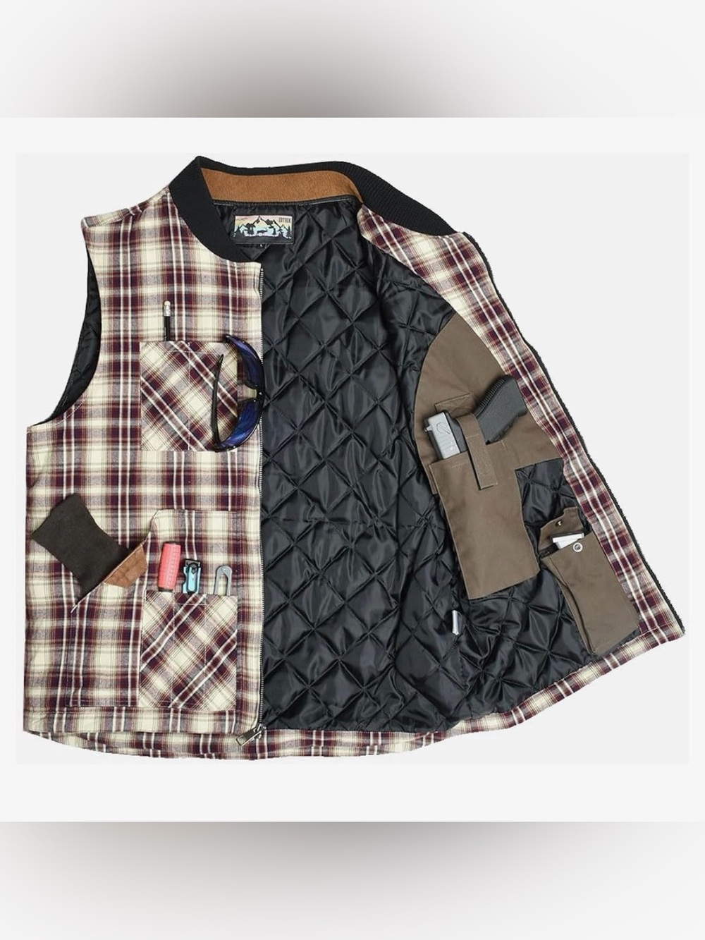 EDTREK Men’s Flannel Concealed Carry Vest-Plenty Of Pockets Size XXL | NWOT | A4